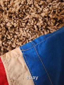 Pièce vintage unique en son genre, signe de paix, drapeau/bannière américain fait main, 106 x 53, années 60