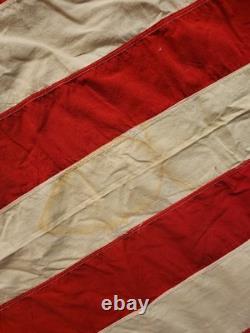 Pièce vintage unique en son genre, signe de paix, drapeau/bannière américain fait main, 106 x 53, années 60