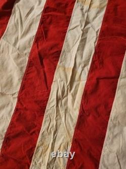 Pièce vintage unique en son genre, signe de paix, drapeau/bannière américain fait main, 106 x 53, années 60