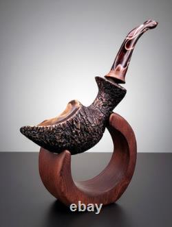 Pipe artisanale unique en son genre Darren Peditto en forme de trompe d’éléphant, non fumée, freehand