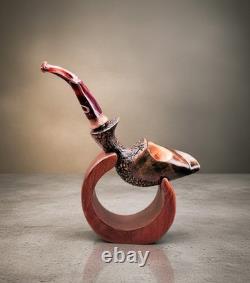 Pipe artisanale unique en son genre Darren Peditto en forme de trompe d’éléphant, non fumée, freehand