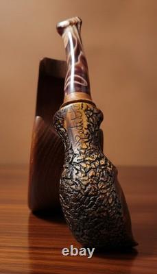 Pipe artisanale unique en son genre Darren Peditto en forme de trompe d’éléphant, non fumée, freehand