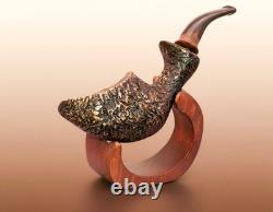 Pipe artisanale unique en son genre Darren Peditto en forme de trompe d’éléphant, non fumée, freehand