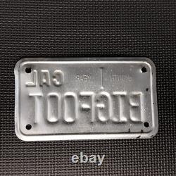 Plaque d'immatriculation de moto BIGFOOT Californie unique en son genre