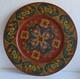 Plaque En Bois Peinte &agrave; La Main En Rosemaling Norv&eacute;gien, Pi&egrave;ce Unique, 16 Po De Diam&egrave;tre
