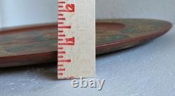 Plaque en bois peinte à la main en rosemaling norvégien, pièce unique, 16 po de diamètre