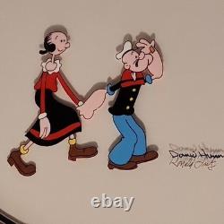 Popeye et Olive Oyl, production unique, cel d'animation signé Hunn & Fritz