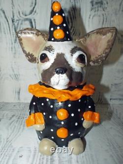 Pot à chien chihuahua en céramique unique en son genre, personnage d’Halloween, art décoratif