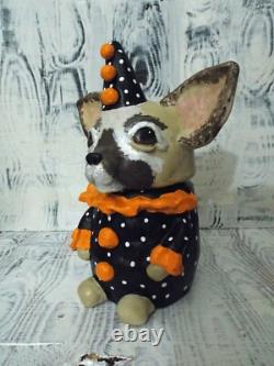 Pot à chien chihuahua en céramique unique en son genre, personnage d’Halloween, art décoratif