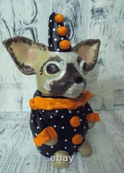Pot à chien chihuahua en céramique unique en son genre, personnage d’Halloween, art décoratif