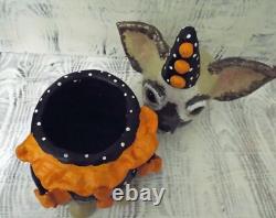 Pot à chien chihuahua en céramique unique en son genre, personnage d’Halloween, art décoratif