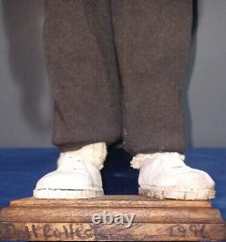 Poupée de collection de personnages sculptés à la main vintage de Linda Kay (signée/unique)
