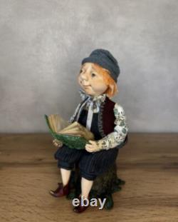 Poupée elfe artisanale unique en son genre, objet de collection, décoration intérieure pour la maison