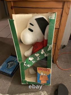 Poupée en chiffon Snoopy unique en son genre de 24 pouces de hauteur par IDeal. Étiquette de 1958