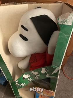 Poupée en chiffon Snoopy unique en son genre de 24 pouces de hauteur par IDeal. Étiquette de 1958
