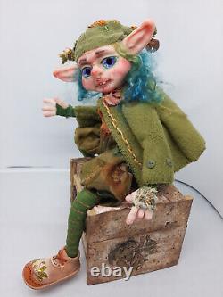 Poupée fantastique d'art collectible faite à la main OOAK elfe maison fantaisiste Zoomzy