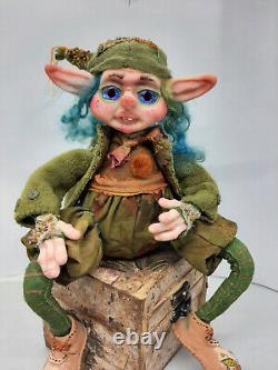 Poupée fantastique d'art collectible faite à la main OOAK elfe maison fantaisiste Zoomzy