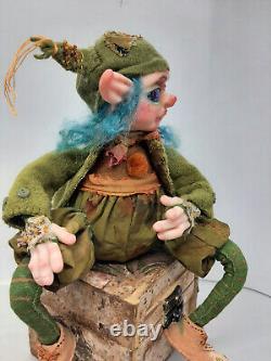 Poupée fantastique d'art collectible faite à la main OOAK elfe maison fantaisiste Zoomzy