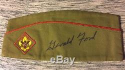 President Ford Gerald Main Signe Boy Scout Hat Un D'une Sorte Withcoa Rare
