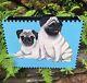 Rare Porte-revues Chic De Designer Avec Un Pug Peint à La Main, Unique En Son Genre