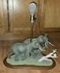Rare Une Pi&egrave;ce Unique 2001 Lenox Savanna Run Lampe &eacute;l&eacute;phant /2500 Figurine Statue