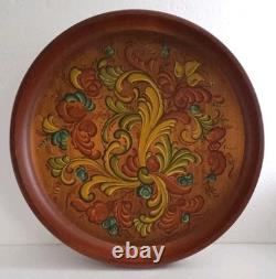 ROSEMALING NORVÉGIEN Assiette / bol en bois peint à la main, pièce unique, 16,5 x 3,5
