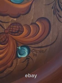 ROSEMALING NORVÉGIEN Assiette / bol en bois peint à la main, pièce unique, 16,5 x 3,5