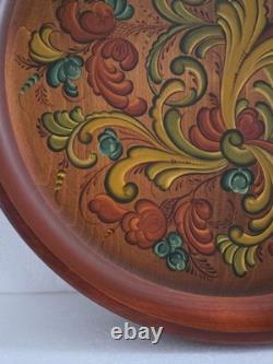 ROSEMALING NORVÉGIEN Assiette / bol en bois peint à la main, pièce unique, 16,5 x 3,5