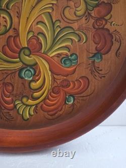 ROSEMALING NORVÉGIEN Assiette / bol en bois peint à la main, pièce unique, 16,5 x 3,5