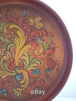 ROSEMALING NORVÉGIEN Assiette / bol en bois peint à la main, pièce unique, 16,5 x 3,5