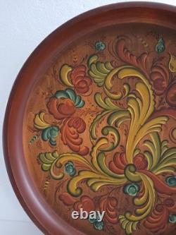 ROSEMALING NORVÉGIEN Assiette / bol en bois peint à la main, pièce unique, 16,5 x 3,5