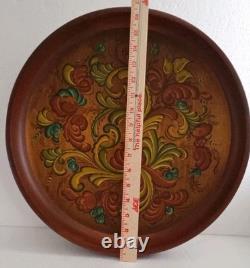 ROSEMALING NORVÉGIEN Assiette / bol en bois peint à la main, pièce unique, 16,5 x 3,5