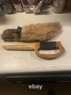 Rare Custom Stag Moose Horne Transportée Knife Avec Fiche D'une Knife Kind