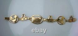 Rare Longaberger Vintage One Of A Kind 14k Solid Gold Award Basket Bracelet