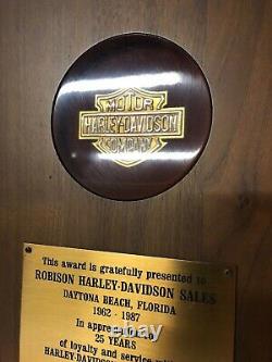 Rare One Of A Kind Robison Plaque De Concession Harley-davidson 1962-1987 Amf