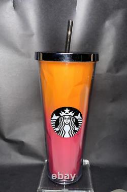 Rare Starbucks Pink & Orange 2014 One-of-a-kind 24 Oz Tumbler