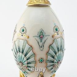 Rare Un Du Genre Lenox Chine Trésors Jeweled Shell Egg Avec Stand 1996
