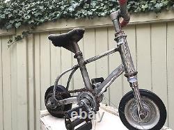 Rare, Vélo de Clown de Cirque Vintage 14 x 14 / MINIATURE / Art Populaire Unique en son Genre
