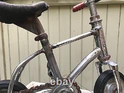 Rare, Vélo de Clown de Cirque Vintage 14 x 14 / MINIATURE / Art Populaire Unique en son Genre