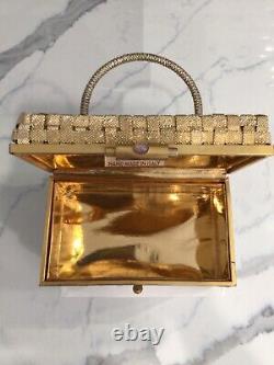 Rare Vintage Delill Gold Woven L'un Des Types D'embrayage En Or Bag Hand Made En Italie