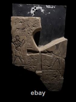Réplique de pièce de musée unique en son genre, décor en relief égyptien du prêtre Amenyseneb