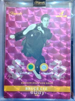 SOUVENIR UNIQUE BRUCE LEE 50e ÉDITION DRAGON VIOLET RELIQUE DUALE GEM #1/1
