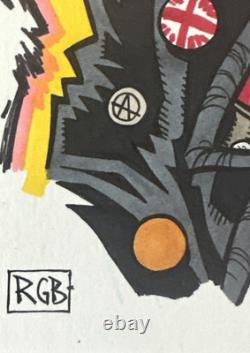 SPIDER-PUNK RYAN G BROWNE CROQUIS D'ARTISTE UNIQUE (7x5) CERTIFICAT D'AUTHENTICITÉ INCLUS RARE