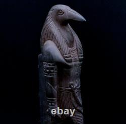 STATUE D'IBIS AUTHENTIQUE ANCIEN ÉGYPTIEN UNIQUE DU DIEU THOT, DIEU DE LA LUNE, AVANT J.-C.