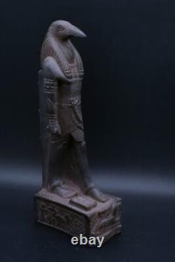STATUE D'IBIS AUTHENTIQUE ANCIEN ÉGYPTIEN UNIQUE DU DIEU THOT, DIEU DE LA LUNE, AVANT J.-C.