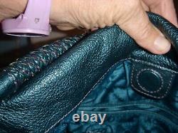 Sac à main en cuir brodé Brighton Teal Nina avec poche CCW et doublure super douce à 425 $