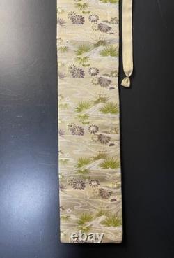 Sac de katana japonais KU-13 floral en soie pure, artisanal, fait main, pièce unique
