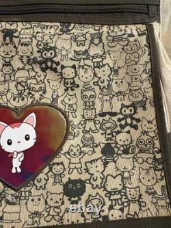 Sac messager vintage holographique Sanrio 100 chats des années 90, unique en son genre et rare