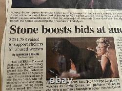 Sac signé Sharon Stone, unique en son genre, objet de vente aux enchères de 1999 avec documents originaux