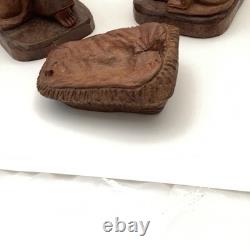 Scène de crèche de Noël en bois sculpté à la main, unique en son genre (crèche sans Jésus)